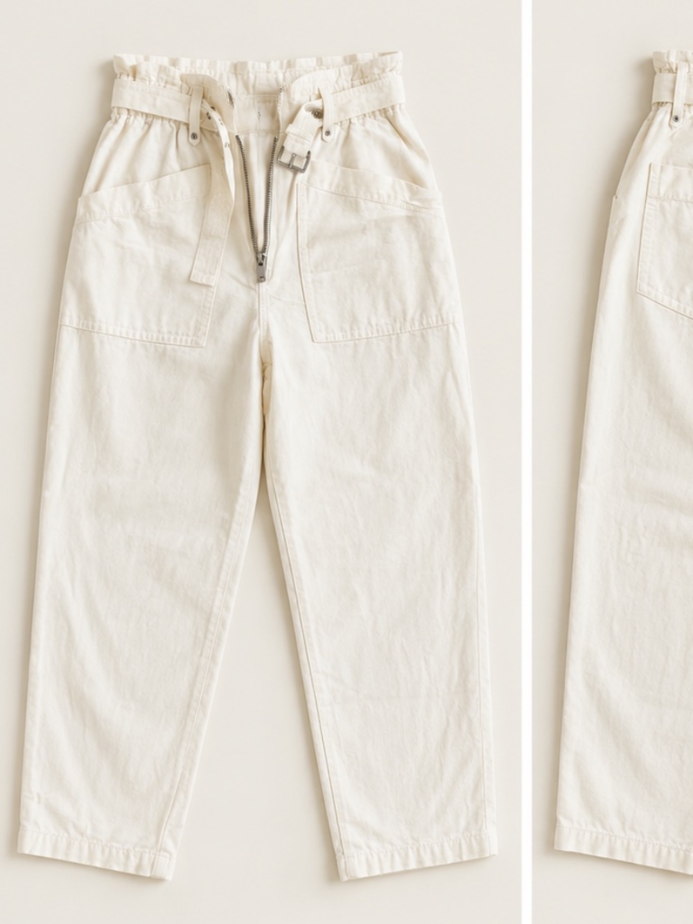 Banana Republic Ivory Utility Cargo Pants Paperbag Waist Size 8
